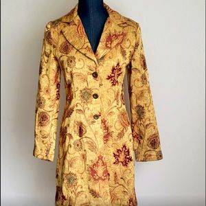 CABI Vintage Floral Tapestry Duster Jacket Coat